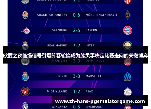 欧冠之夜临场信号引爆阵容轮换成为胜负手决定比赛走向的关键博弈